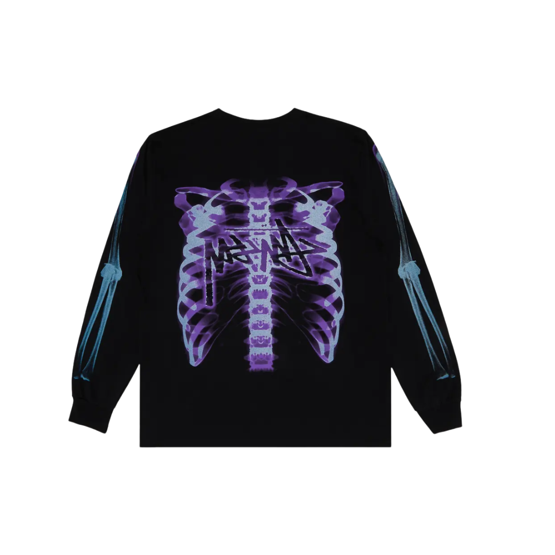 Stussy Rib Cage 3M Long-Sleeve Tee Black