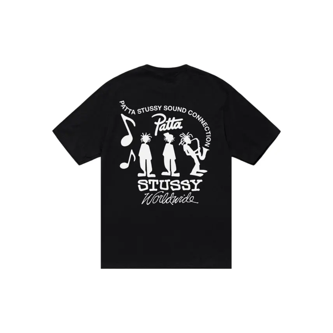 Stussy x Patta Sound Connection Tee Black
