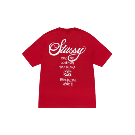Stussy DSM World Tour T-Shirt Dark Red