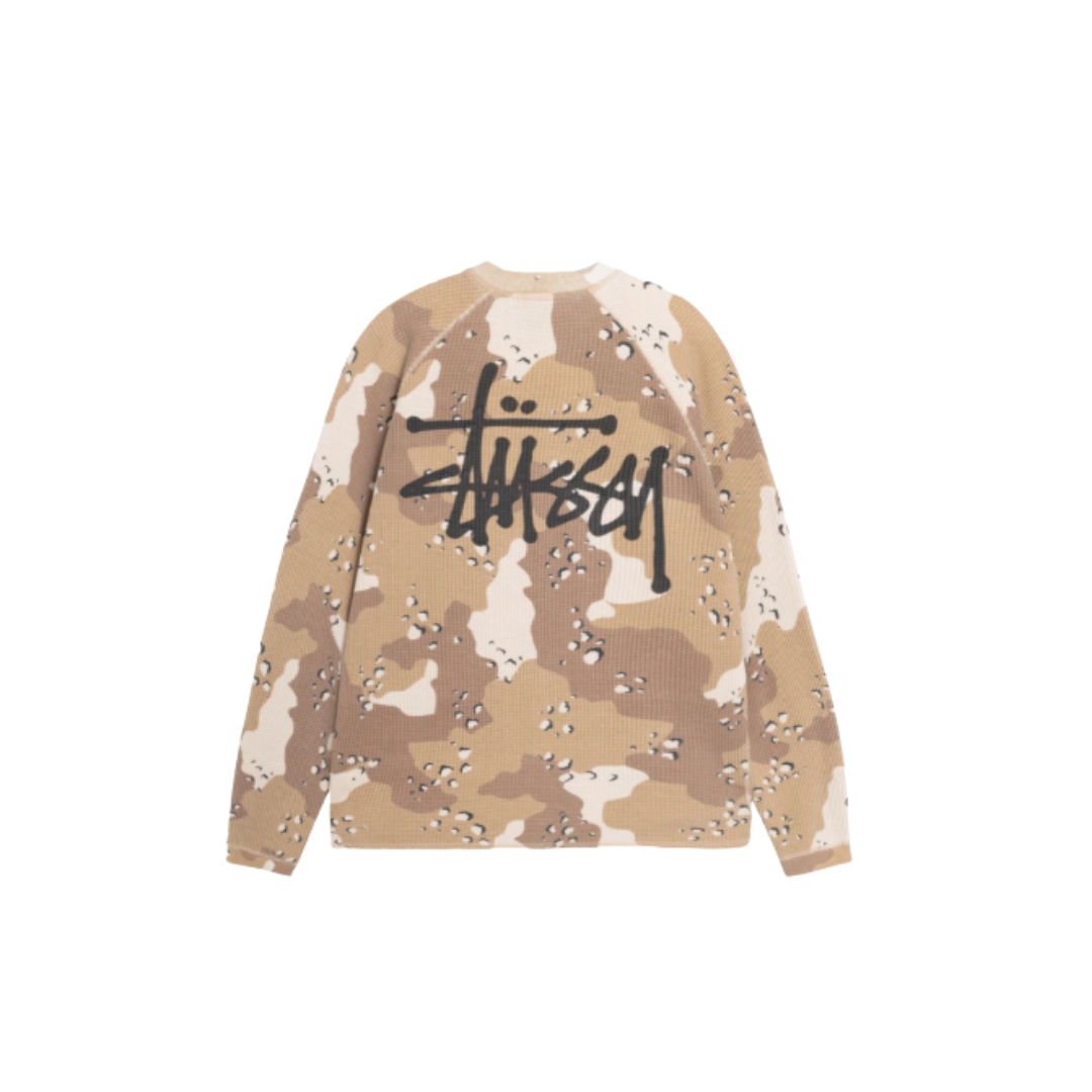 Stussy Raglan Thermal Ls Crew Desert Camo