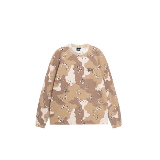 Stussy Raglan Thermal Ls Crew Desert Camo