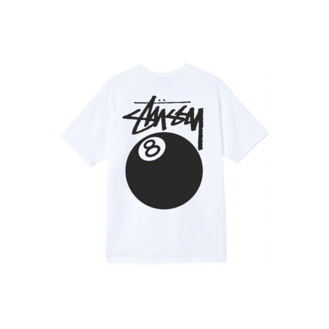 Stussy 8 Ball Pig Dyed Tee White