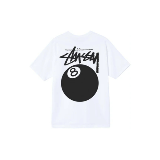 Stussy 8 Ball Pig Dyed Tee White