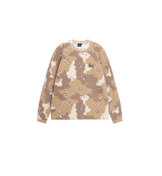 Stussy Raglan Thermal Ls Crew Desert Camo