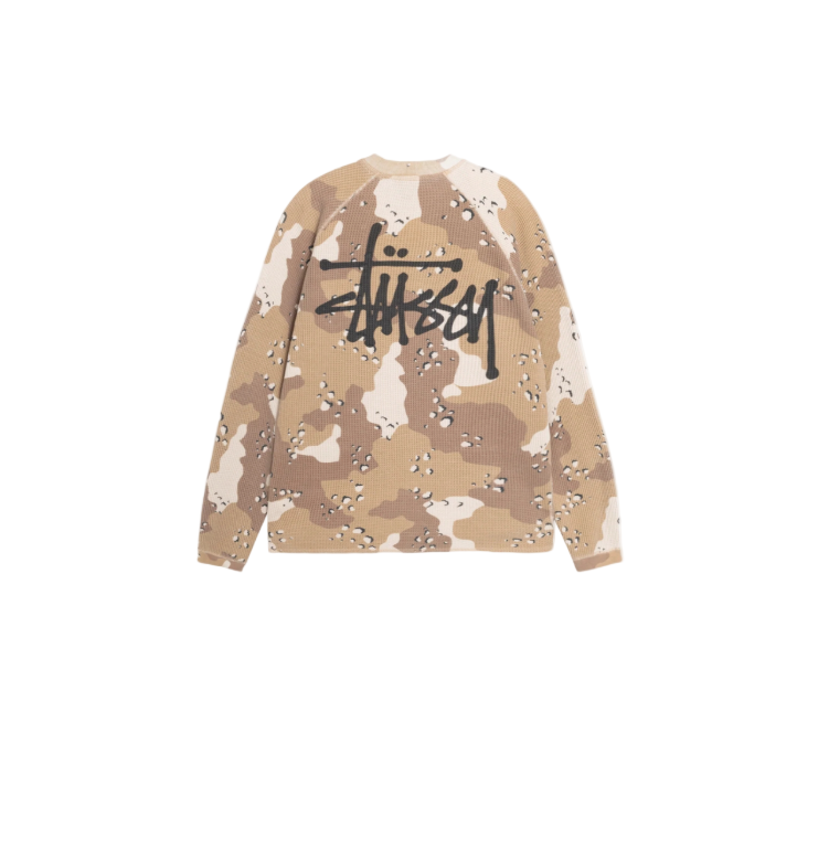 Stussy Raglan Thermal Ls Crew Desert Camo
