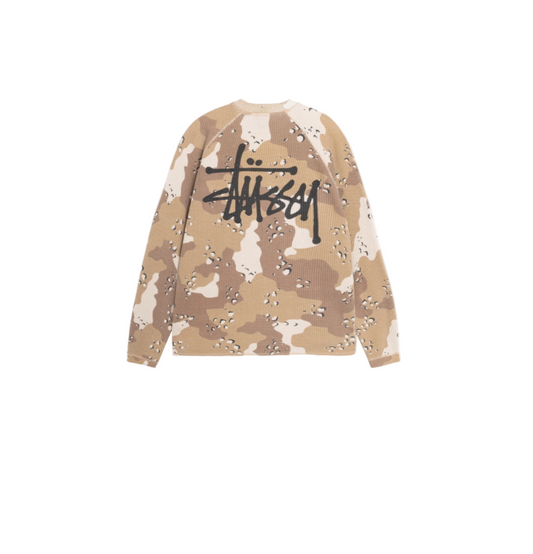 Stussy Raglan Thermal Ls Crew Desert Camo