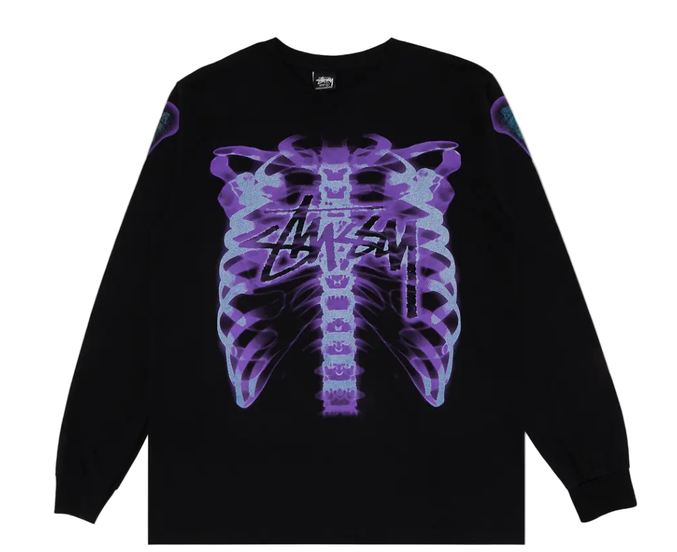 Stussy Rib Cage 3M Long-Sleeve Tee Black