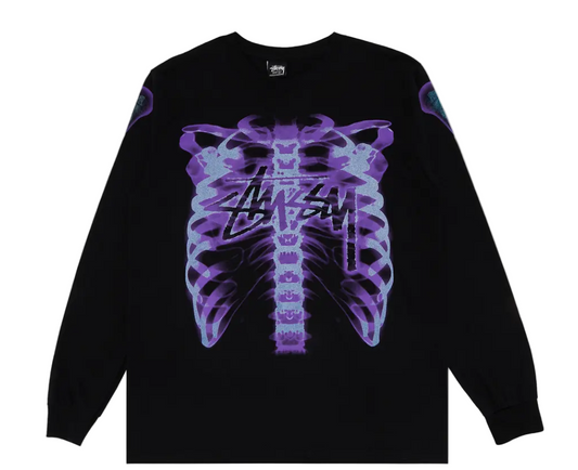 Stussy Rib Cage 3M Long-Sleeve Tee Black