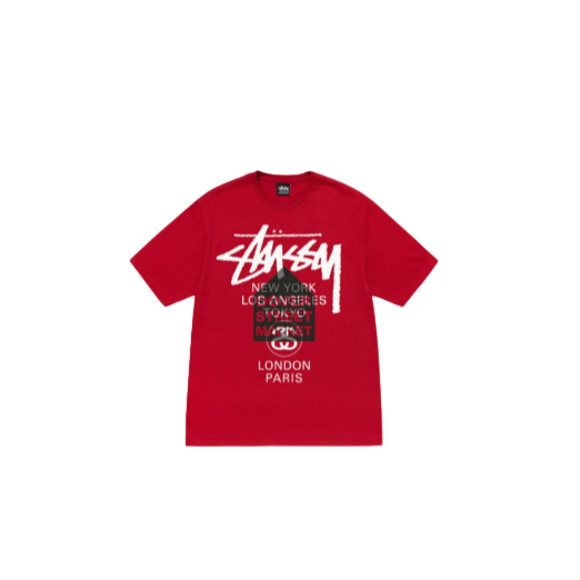 Stussy DSM World Tour T-Shirt Dark Red