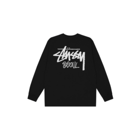 Stussy Stock Seoul LS T-Shirt Black
